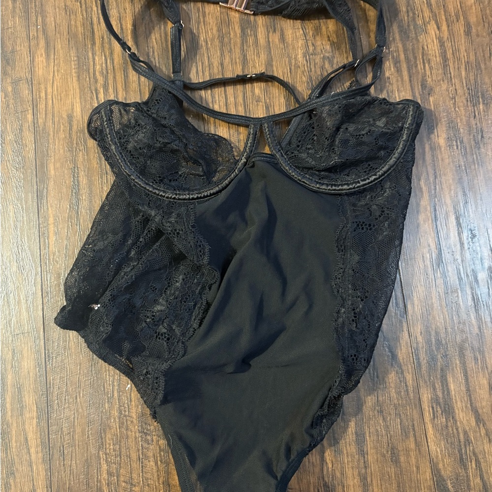 Elegant Black Lace Bodysuit